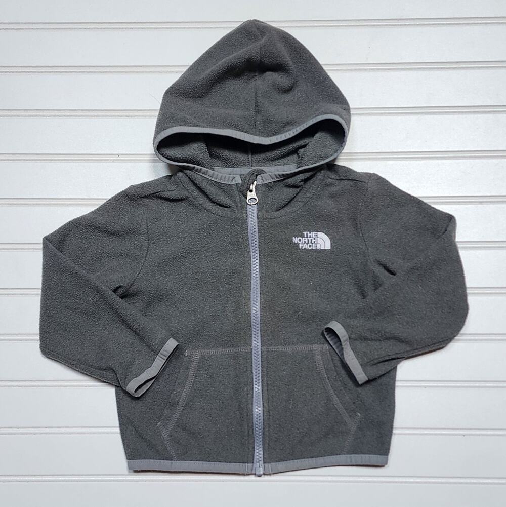 The North Face Infant Glacier Full Zip Fleece Hoodie Jacket Size 2T Gray